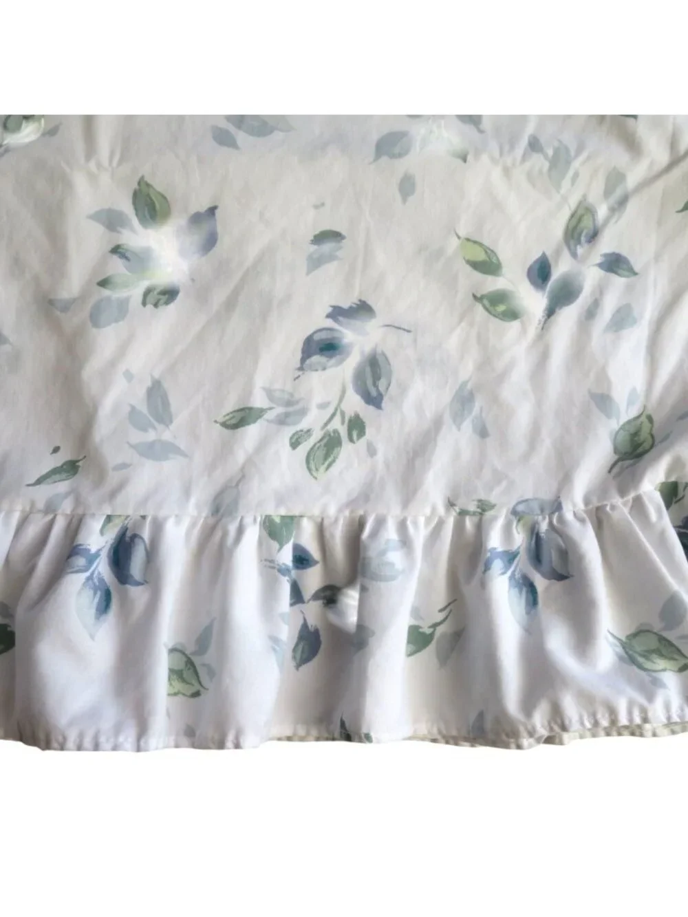 Vintage Wamsutta King Pillowcases Set of 2 Ruffled Edge Floral Percale Cottage